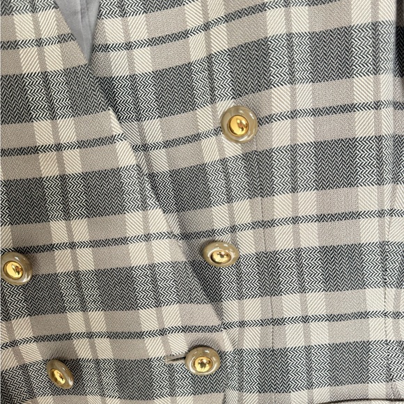 Le Suit Vintage Brown and Tan Plaid Blazer Classic Tailored Fit size 6 Petite - Picture 2 of 7